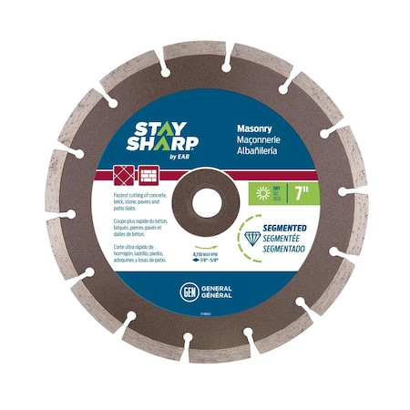 Stay Sharp 7 in. Segmented Rim Concrete Bronze Diamond Blade - Recyclable 2118852
